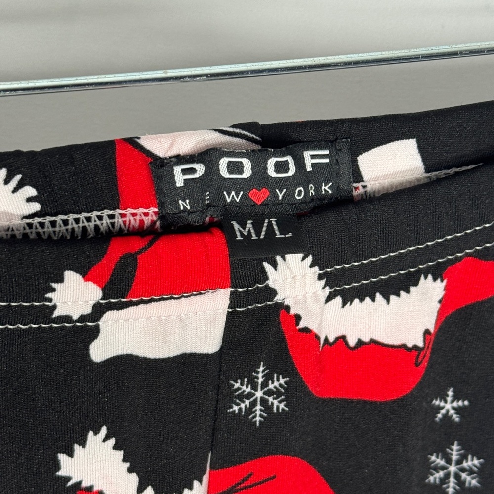 Poof! Black Leggings with Red Santa Hats - Picture 4 of 5